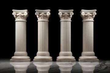 Supreme Court's marble columns, isolated on white background