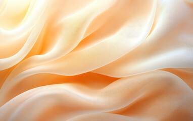 Obraz premium A high-resolution photograph of an ivory-colored silk fabric, with the texture and sheen beautifully captured in natural light. Created with Ai