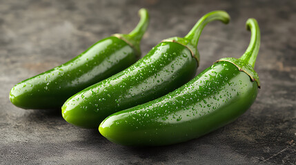 jalapeno peppers isolated on white background. Green chili pepper