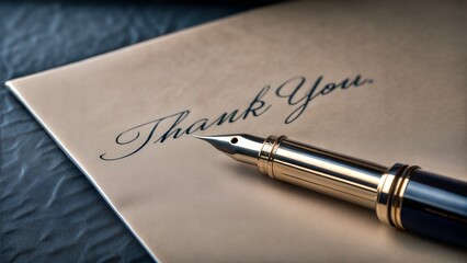 thank you note and pen