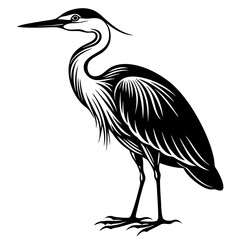 Obraz premium Heron vector silhouette on a white background 