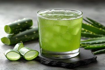 Aloe Vera Juice Realistic Image