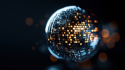 Obraz premium Dyson Sphere with a crystalline surface reflecting starlight, creating an energetic atmosphere for parties and celebrations.