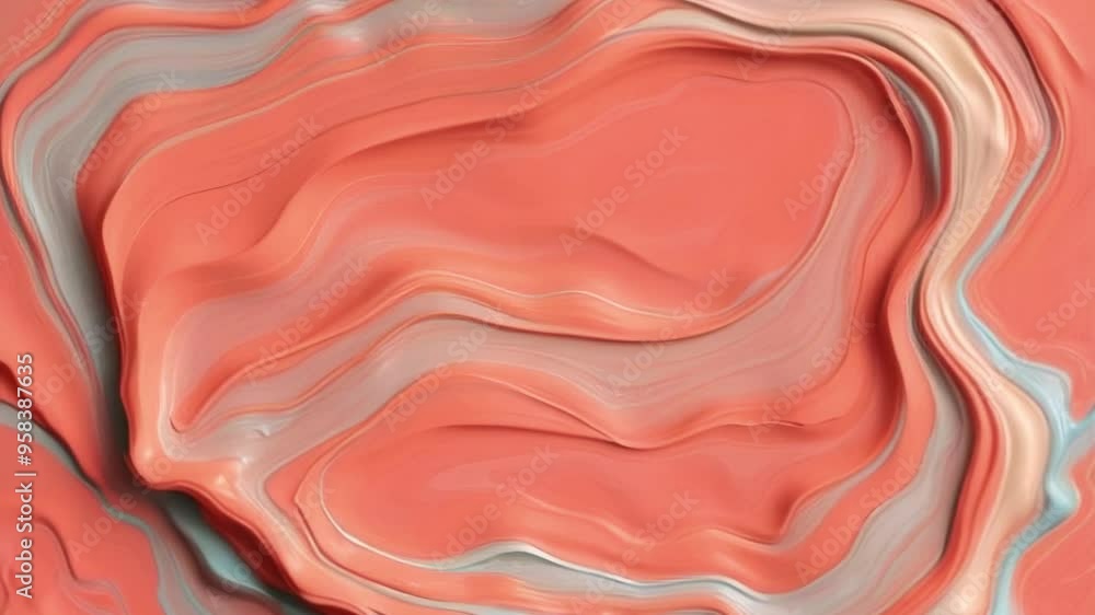 Poster smoothly flowing textured background with paint strokes in pink and blue tones