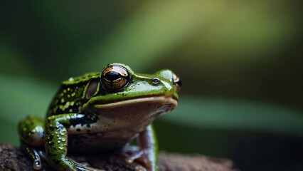 Vibrant frog exploring its habitat, showcasing the richness of its environment