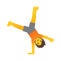 Person Cartwheeling vector icon. Isolated gymnast person doing a cartwheel,  gymnastics