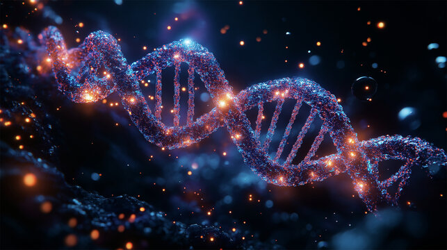 Confocal microscopy of DNA and RNA replication with unwinding double helix structure
