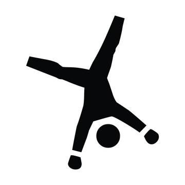 Person Cartwheeling vector icon. Isolated gymnast person doing a cartwheel,  gymnastics