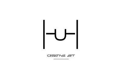 HU, UH, H, U abstract letters logo monogram