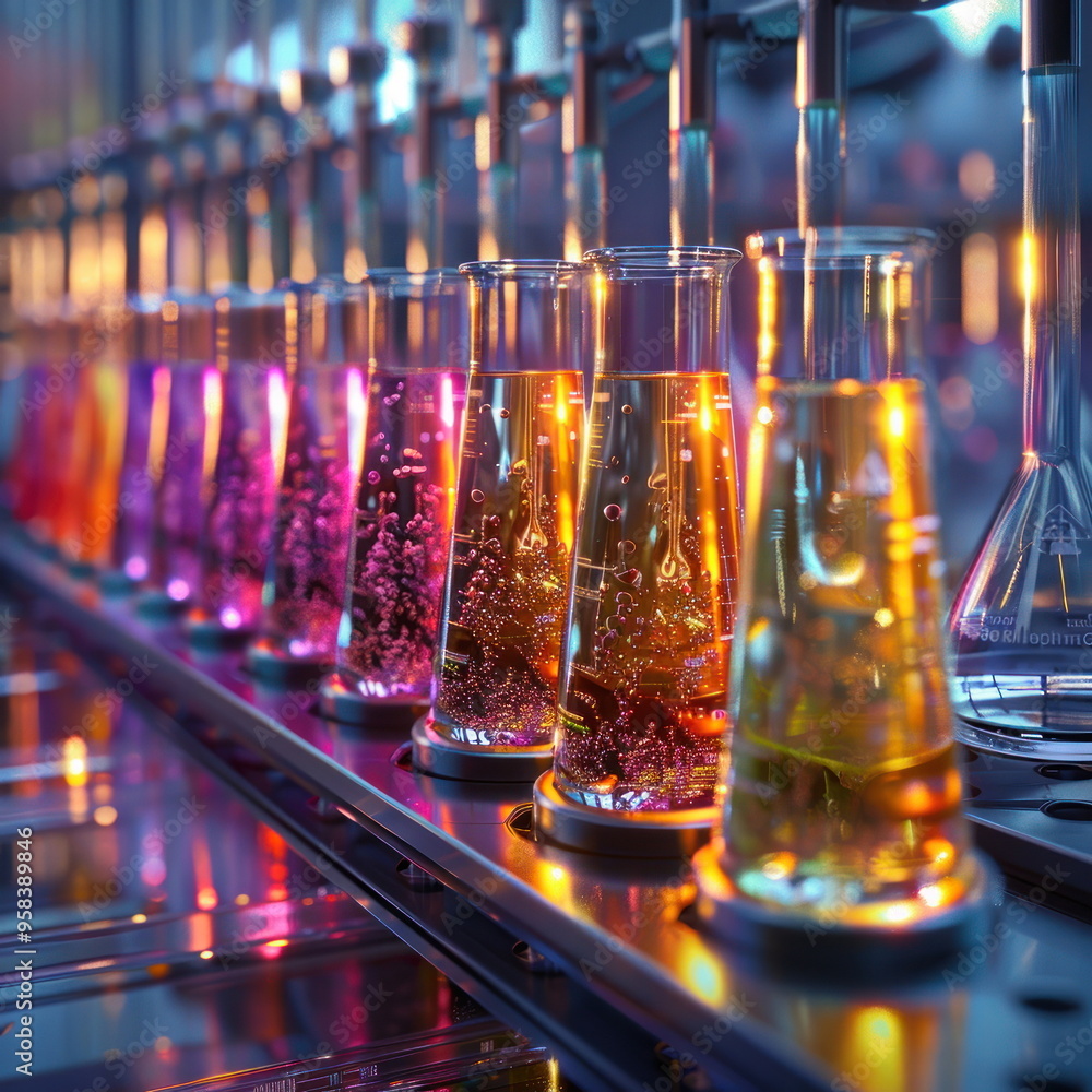 Poster lab flasks experiment.