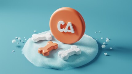 This illustration features playful dog bones and a vibrant round token. The bright colors create a fun and inviting scene ideal for pet-related themes. Perfect for merchandising or blogs. AI