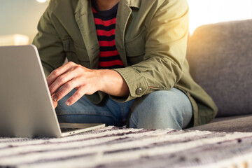 using computer hand typing laptop keyboard contact us.student study learning education online.adult professional people chatting search at office.concept for technology device business