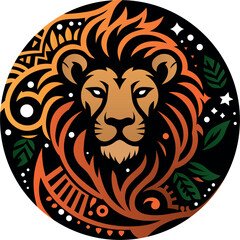 Logo of a noble lion in a circle
