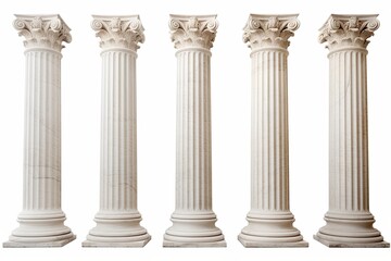 Supreme Court's marble columns, isolated on white background