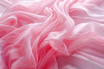 Obraz premium Light Pink Fabric. Diagonal Folds in Chiffon for Delicate Wedding Background
