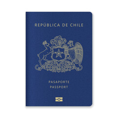 Naklejka premium Chile Passport Cover with Gold Emblem and Text