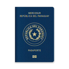 Naklejka premium Paraguay Passport Cover with Gold Emblem and Text