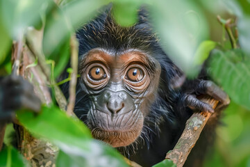 Fototapeta premium Monkey closeup, new outbreak of monkeypox