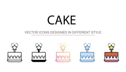 Naklejka premium Cake icon design with white background stock illustration