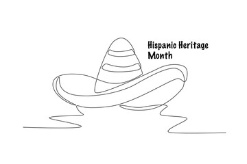 Hispanic heritage month concept one-line drawing