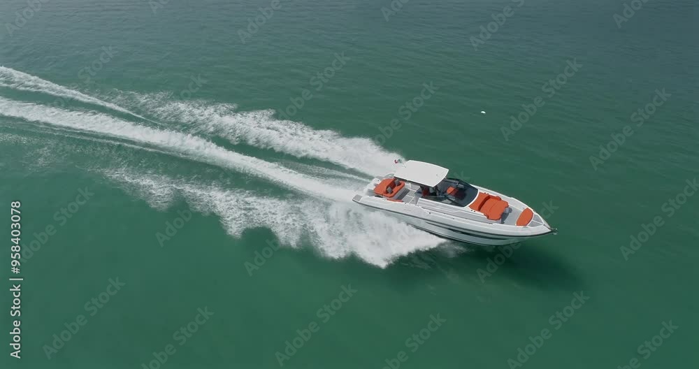 Wall mural motor boat in navigation, lake of iseo, italy