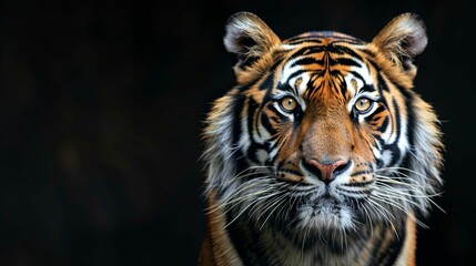 Fototapeta premium Close-up Portrait of a Tiger's Face with Intense Eyes