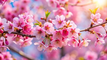 Beautiful cherry blossom flowers blooming in springtime , Sakura, pink, Japan, nature, petals, blossoms, spring, tree, Hanami