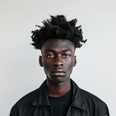 Obraz premium Black volunteer portrait photo face.