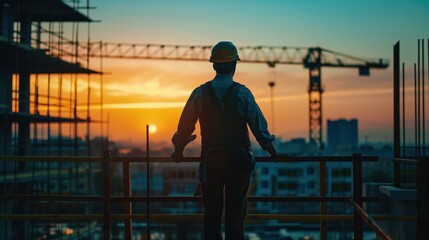 A workman on a construction worksite	
