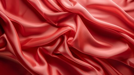 Obraz premium Red Silk Fabric Draped in Elegant Folds