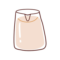 Cute milk glass icon, modern minimal flat design style, vector illustration for coffee and hot chocolate