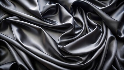 Obraz premium Black silk background perfect for luxury, elegance, and sophistication design projects, silk, black, background, texture