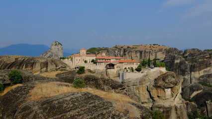 The Meteora Monastery Holy Trinity or Agia Triada view, Trikala, Thessaly, Greece