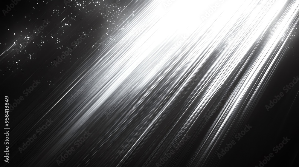 Poster dynamic light beams create an ethereal atmosphere, highlighting textures and patterns in a captivati