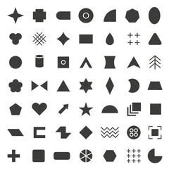 Dark icons. A set of geometric shapes. Simple geometric shapes icon collection.