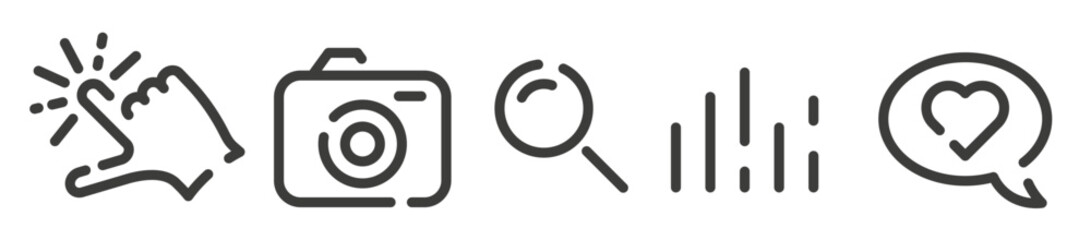 Interface icons, for commercial purposes. Main interface icons with space.