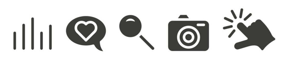 Dark interface icons. User interface. Interface icons, for commercial purposes.