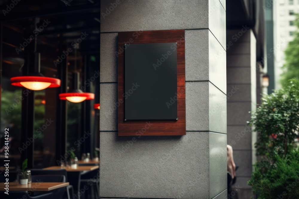 Aufkleber rectangle modern resturant wall architecture illuminated.
