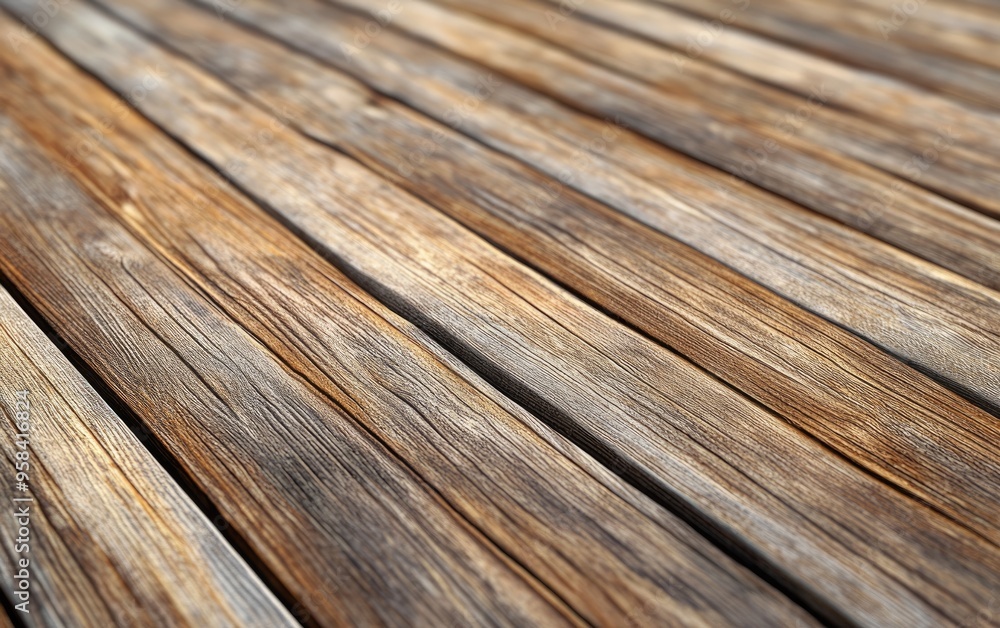 Poster closeup view of rustic wooden planks in a 3d rendering