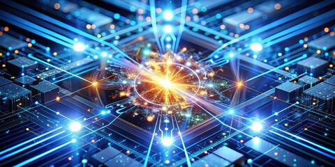Obraz premium Cutting-edge quantum computing technology in action, quantum computing