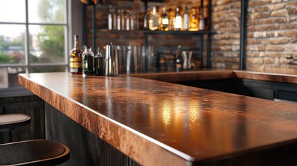 3D rendering of a brown top and bar