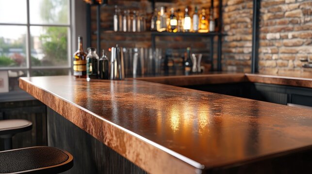 3D rendering of a brown top and bar