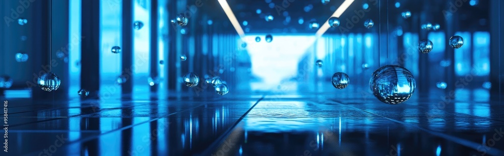 Poster abstract 3d rendering of water drop art background at an airport