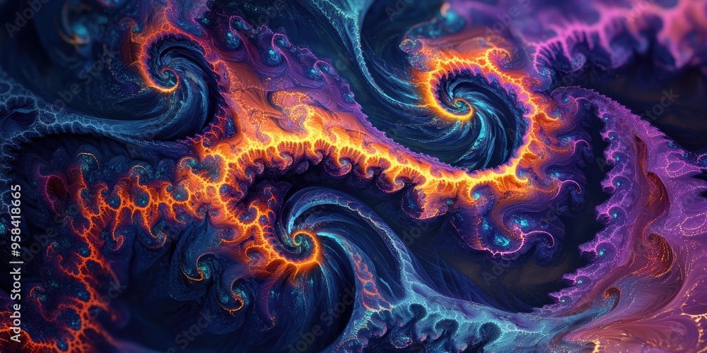 Leinwandbilder Abstract fractal fantasy design background created in 3D cartoon rendering