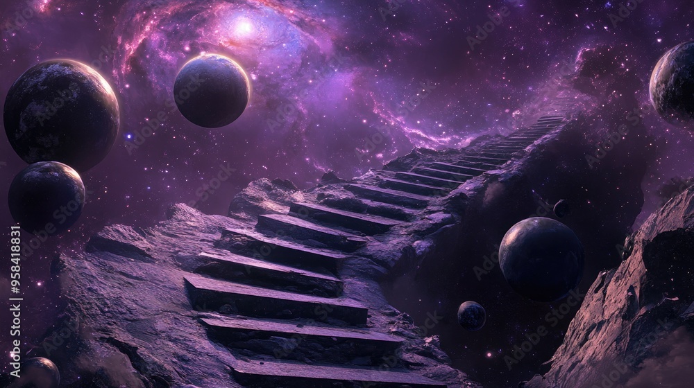 Poster steps into the cosmos depicted in 3d cartoon rendering