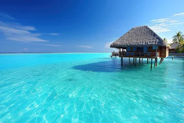 Fototapete Türkis Maldives Island Paradise: Beautiful Exotic Beach Holiday with Blue Tropical Landscape  © Oleksandr