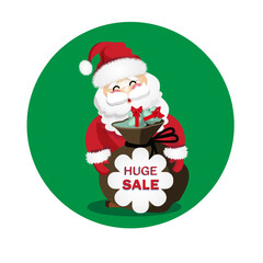 winter  sale, happy new year stiker,  merry christmas, xmas santa claus label, huge