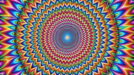 Mesmerizing optical illusion art with vibrant colors and shifting patterns, optical illusion, vibration, contraction
