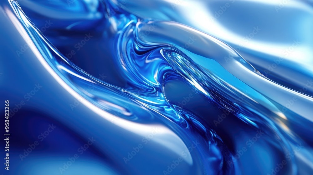 Poster Blue abstract background 3D rendering
