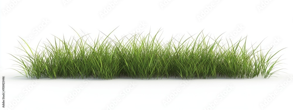 Wall mural Isolated grass on a white background 3D rendering illustration